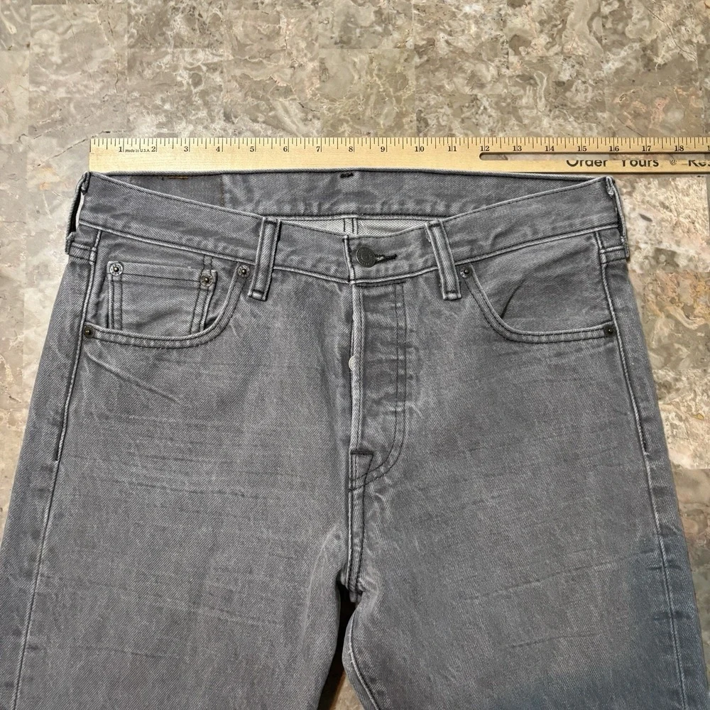 Levi's Jeans Mens 30x32 (Fits 32x31) Grey 501 Workwear Western Cotton Denim